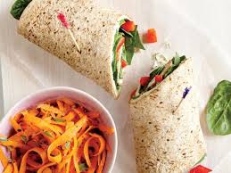 Recipes for salad and carrot ham wraps